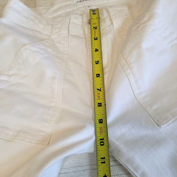 FRAME Denim Le High Flare White Jeans Womens Stretch Cotton Size 29x32 (Tag 28) - Picture 11 of 13